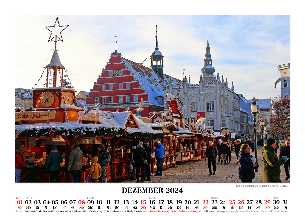 Weihnachtsmarkt vor dem Greifswalder Rathaus