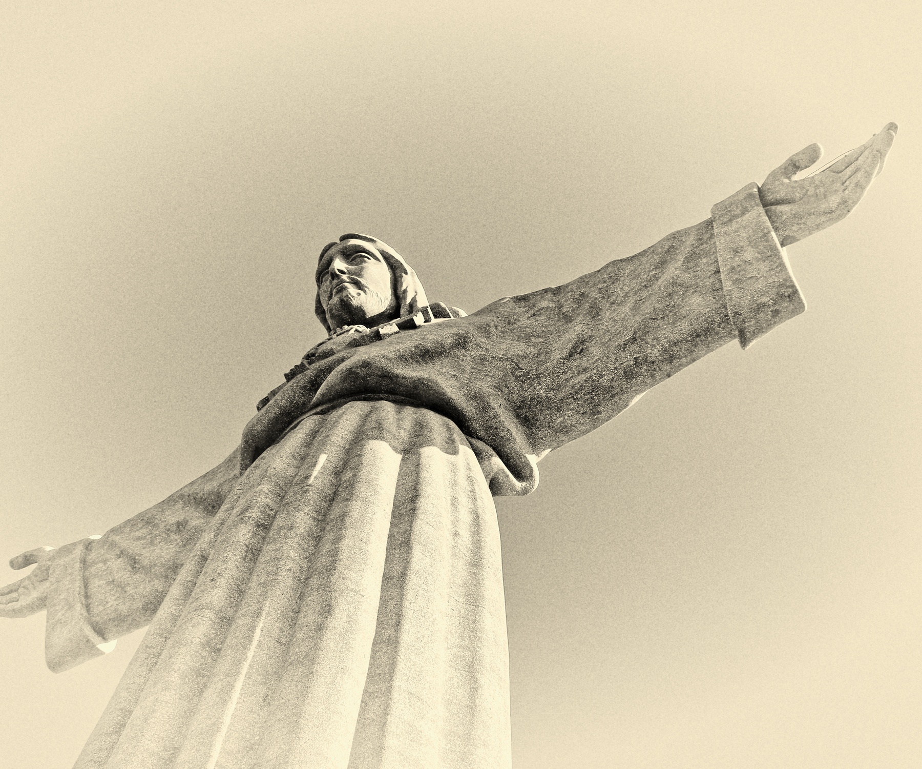 Cristo Rei - eine Christus-Statue in Almada südlich von Lissabon in Portugal, HansePhotoStralsund, Fraede, Portugal, Lissabon, Lisboa, Almada, Tejo, Jesus, Christus, Cristo Rej, Statue, Capela de Nossa Senhora da Paz, Urlaub, Tourismus