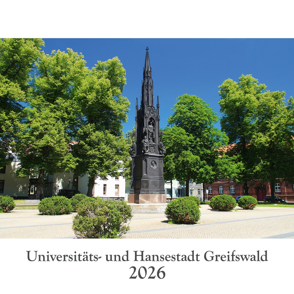 Das Rubenow-Denkmal zu Ehren des Bürgermeisters und Mitbegründer der Universität Heinrich Rubenow
