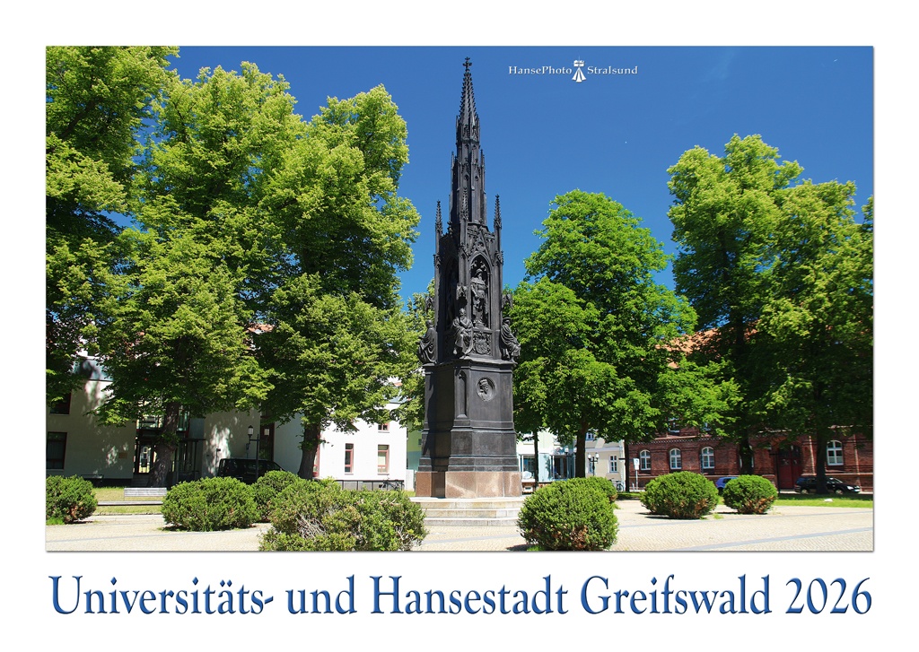 Das Rubenow-Denkmal zu Ehren des Bürgermeisters und Mitbegründer der Universität Heinrich Rubenow